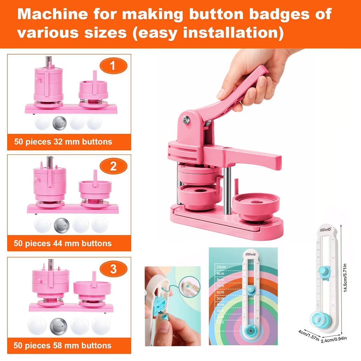 Button Maker Machine 2.25-in + - Model Kit In Era reseña y precio