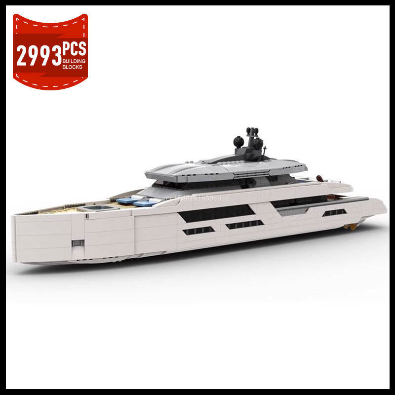 MOC Midi-Scale Luxury Yacht Wh - Model Kit Yacht reseña y precio