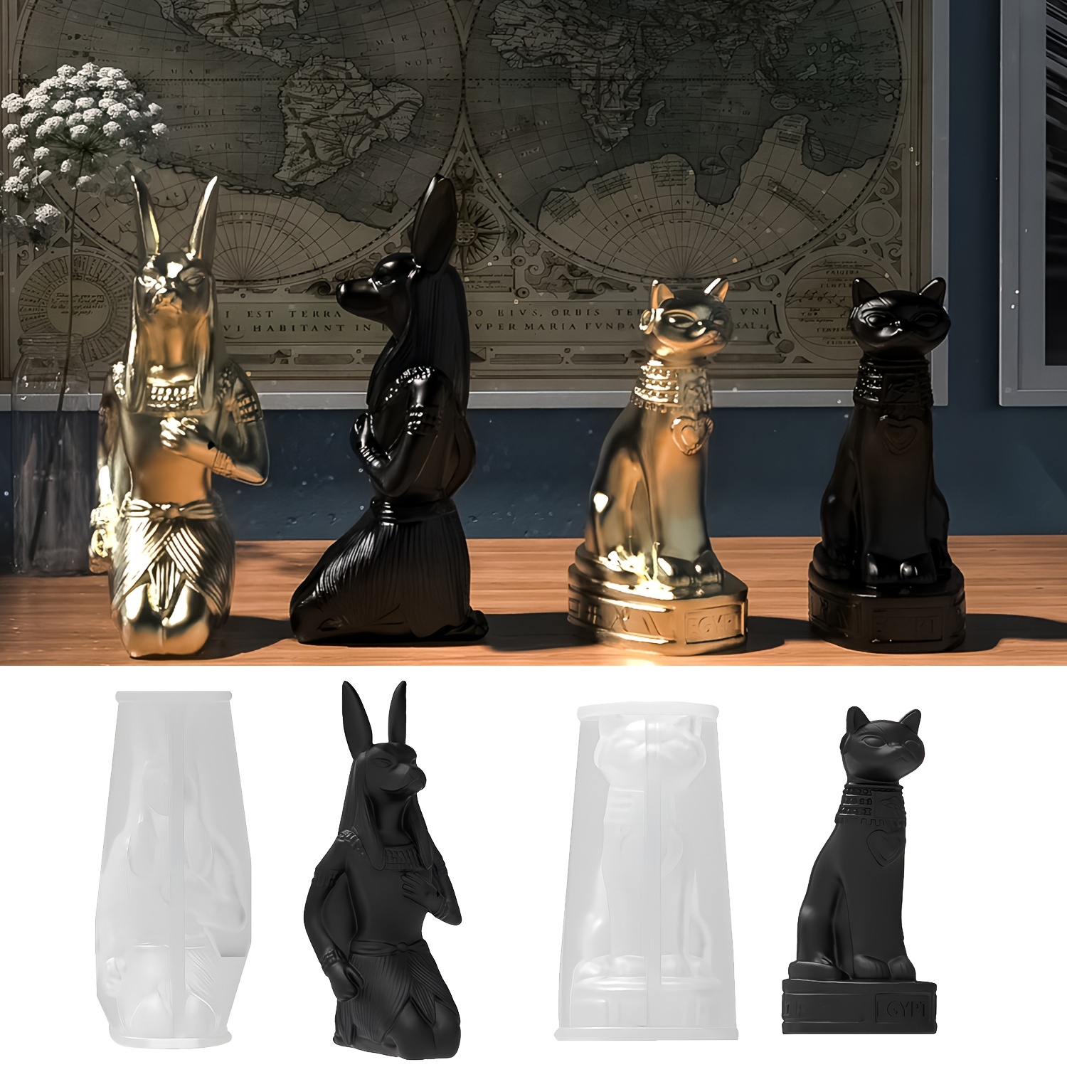 1/2pcsSilicone Mold for Egypti - Model Kit Anubis reseña y precio